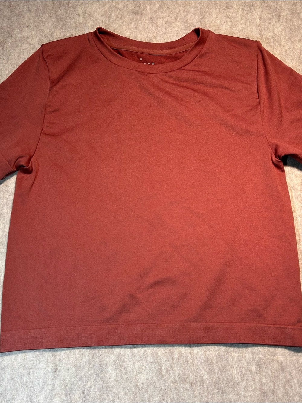 a new day Seamless Slim Fit Short Sleeve T Short Rust Brown Terracotta sz Large